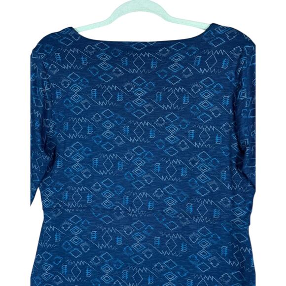Toad & Co. Rosalinda Dress Blue Geometric Print Large Casual Travel Outdoors - Picture 8 of 12